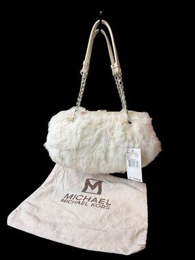 Michael Kors Malibu Frame Genuine Rabbit Fur Bag NWT